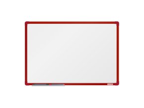 Bílá magnetická popisovací tabule boardOK, 600 x 900 mm, červený rám
