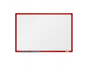 Bílá magnetická popisovací tabule boardOK, 600 x 900 mm, červený rám