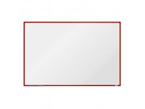 Bílá magnetická popisovací tabule boardOK, 1800 x 1200 mm, červený rám