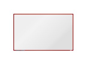 Bílá magnetická popisovací tabule boardOK, 2000 x 1200 mm, červený rám