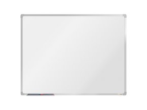 Bílá magnetická popisovací tabule s keramickým povrchem boardOK, 1200 x 900 mm, eloxovaný rám