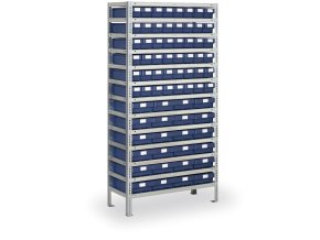 Regál s plastovými boxy MAX - 2000 x 500 x 1000 mm, 48x C, 28x F