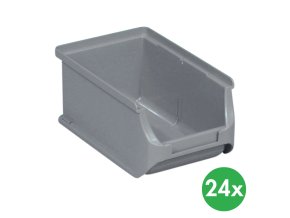 Plastové boxy PLUS 2, 102 x 160 x 75 mm, šedé, 24 ks