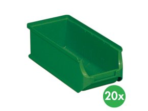 Plastové boxy PLUS 2L, 102 x 215 x 75 mm, zelené, 20 ks