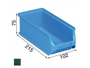 Plastové boxy PLUS 2L, 102 x 215 x 75 mm, zelené, 20 ks