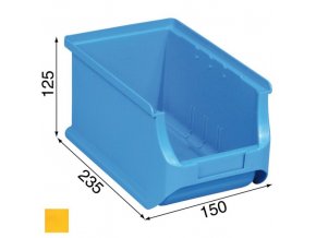 Plastové boxy PLUS 3, 150 x 235 x 125 mm, žluté, 24 ks