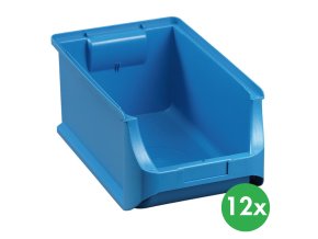 Plastové boxy PLUS 4, 205 x 355 x 150 mm, modré, 12 ks