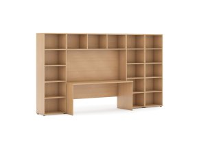 sestavy knihoven integro se stolem nizsi sirsi 3350 x 700 400 x 1923 mm buk 15408