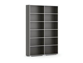 knihovna silver line wenge 2 sloupce 2230 x 1600 x 400 mm 15935