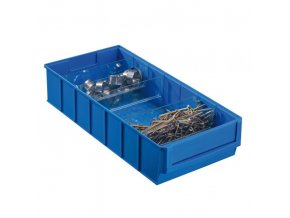 Plastový regálový box ShelfBox typ E - 183 x 400 x 81 mm, 8 ks, modrý