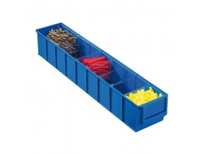 Plastový regálový box ShelfBox typ C - 91 x 500 x 81 mm, 16 ks, modrý
