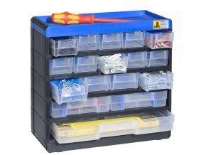 Plastová skříňka se zásobníky VarioPlus Pro 29/35, 17 zásuvek