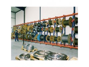 Regály na kabelové bubny, 4400 x 900 x 1100 mm, přístavný