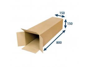 Kartonová krabice - tubus, otevírání na kratší straně krabice 800x150x150 mm, 30 ks