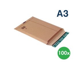 Kartonové zásilkové obálky z lepenky A3D, 100 ks