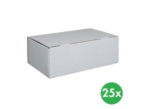 zasilkova kartonova krabice bila 350x250x120 mm 25 ks 115397