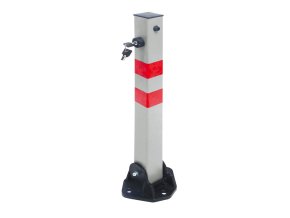 Parkovací a zahrazovací sloupek, sklopný, plastový, výška 700 mm, bílá/červená