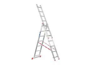 Hliníkový trojdílný výsuvný žebřík VENBOS HOBBY, 3x7 příček, 4,24 m