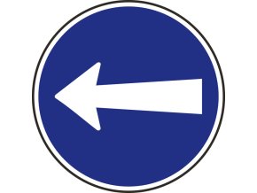 dopravni znacka prikazany smer jizdy zde vlevo 14758
