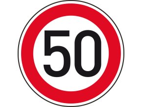 Dopravní značka – Nejvyšší dovolená rychlost 50