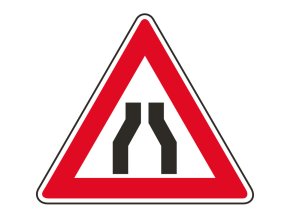 Dopravní značka – Zúžená vozovka z obou stran