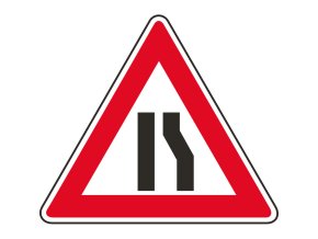 Dopravní značka – Zúžená vozovka zprava