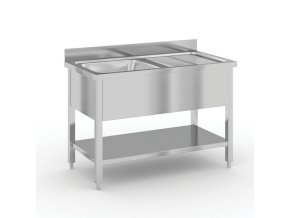 nerezovy myci stul s drezem a odkapavacem 1200 x 600 x 850 mm 93951