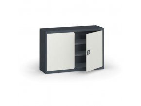 Plechová policová skříň METAL, 800 x 1200 x 400 mm, 1 police, tmavě šedá / šedá