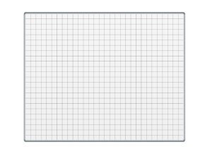 Bílá keramická popisovací tabule s potiskem ekoTAB, 1500 x 1200 mm, čtverce/rastr