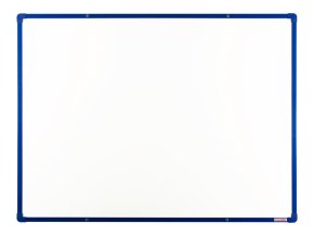 bila magneticka popisovaci tabule s keramickym povrchem boardok 1200 x 900 mm modry ram 16423
