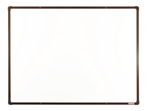 bila magneticka popisovaci tabule s keramickym povrchem boardok 1200 x 900 mm hnedy ram 16429