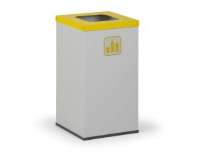 Koš na tříděný odpad 42 l, stojan na odpadkové pytle, šedá/žlutá