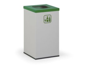 Koš na tříděný odpad 42 l, stojan na odpadkové pytle, šedá/zelená