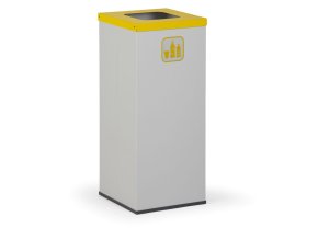 Koš na tříděný odpad 50 l, stojan na odpadkové pytle, šedá/žlutá