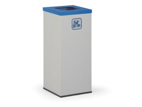 Koš na tříděný odpad 50 l, stojan na odpadkové pytle, šedá/modrá