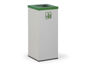 Koš na tříděný odpad 50 l, stojan na odpadkové pytle, šedá/zelená
