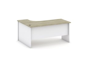 rohovy kancelarsky psaci stul mirelli 140x120 cm pravy bila dub sonoma 48719