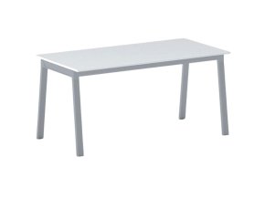 Jednací kancelářský stůl PRIMO BASIC, 160x80 cm, šedostříbrná podnož, bílá