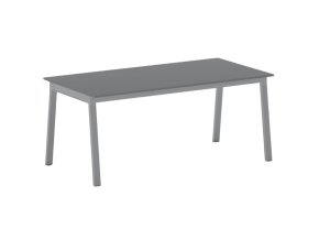Jednací kancelářský stůl PRIMO BASIC, 180x90 cm, šedostříbrná podnož, grafit