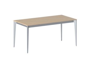 Jednací kancelářský stůl PRIMO ACTION, 160x80 cm, šedostříbrná podnož, buk