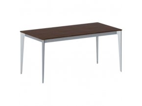 Kancelářský stůl PRIMO ACTION, šedostříbrná podnož, 1600 x 800 mm, ořech