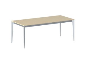 Jednací kancelářský stůl PRIMO ACTION, 200x90 cm, šedostříbrná podnož, bříza