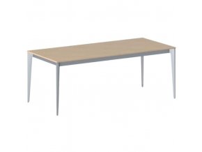 Kancelářský stůl PRIMO ACTION, šedostříbrná podnož, 2000 x 900 mm, buk