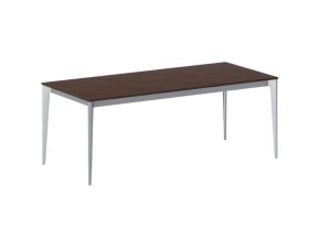 Jednací kancelářský stůl PRIMO ACTION, 200x90 cm, šedostříbrná podnož, ořech