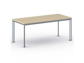 Jednací kancelářský stůl PRIMO INVITATION, 180x80 cm, šedostříbrná podnož, bříza