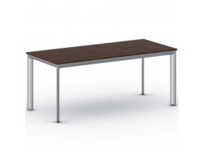 Kancelářský stůl PRIMO INVITATION, šedostříbrná podnož 1800 x 800 mm, ořech