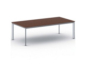 Jednací kancelářský stůl PRIMO INVITATION, 240x120 cm, šedostříbrná podnož, třešeň