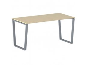 Kancelářský stůl PRIMO IMPRESS, šedostříbrná podnož, 1600 x 800 mm, bříza