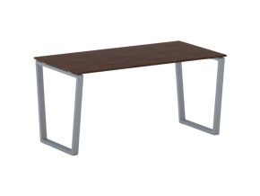 Kancelářský stůl PRIMO IMPRESS, 160x80 cm, šedostříbrná podnož, ořech