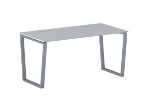 Kancelářský stůl PRIMO IMPRESS, 160x80 cm, šedostříbrná podnož, šedá